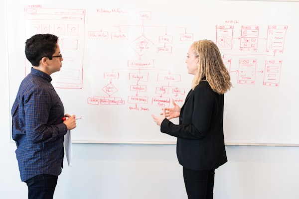 Engineer presenting solution to business stakeholders